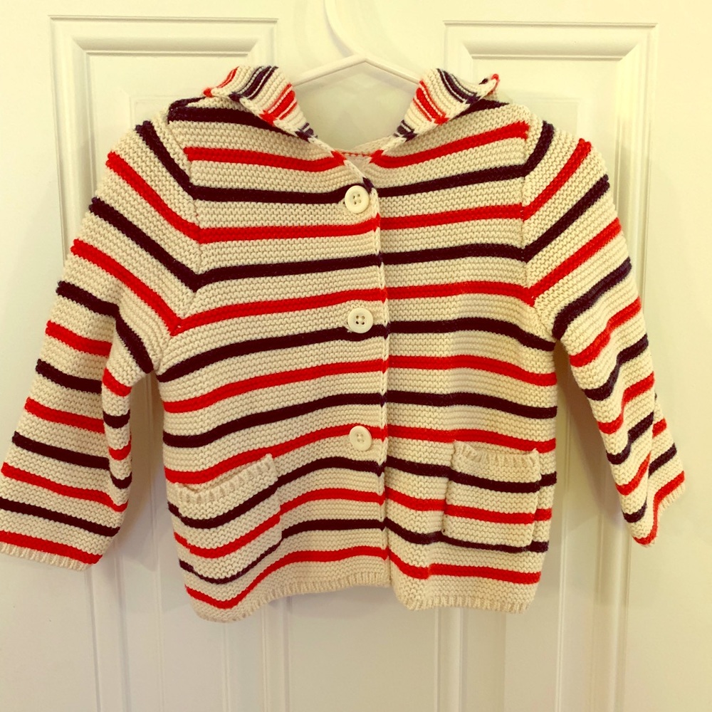 NWT Baby Gap hooded button sweater 6-12m - Picture 1 of 3